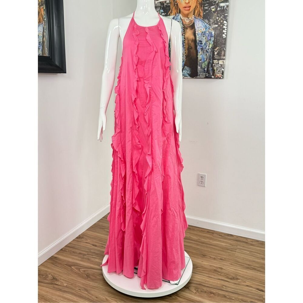 Staud Marika Ruffled Halter Gown Size M - Picture 4 of 15